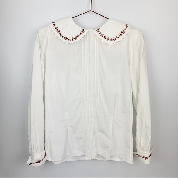 Vintage Tops - Vintage Charter Club Cotton Embroidered Top